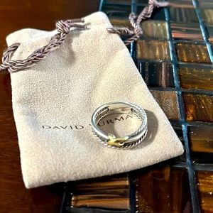 Authentic David Yurman Ring, X Crossover Ring, 18 K Gold